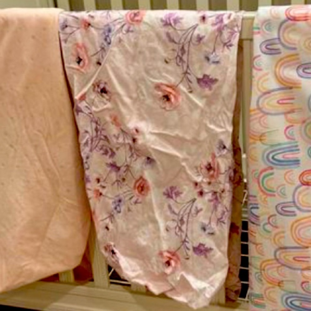 1 pottery barn crib sheet floral